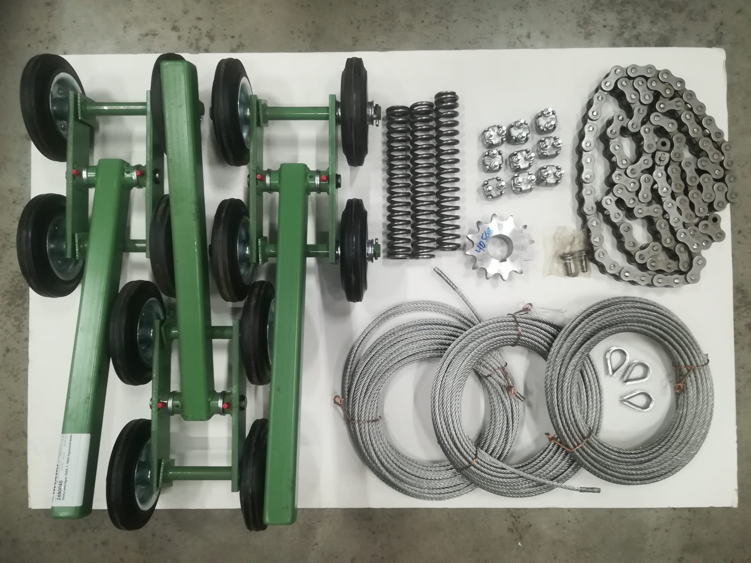 Servicepaket till fylltömmare Neuero NAS Boggie kedjehjul vajer kaus rullkedja