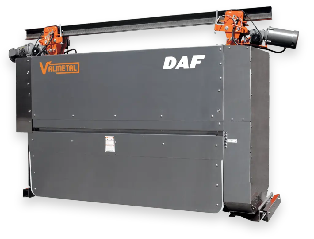 Valmetal DAF rälshängd fodervagn för att automatisera utfodringen